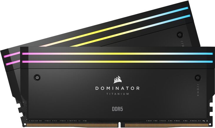 Corsair Kit 32GB (2 x 16GB) DDR5 6000MHz Dominator Titanium RGB Black CL30 image number 0