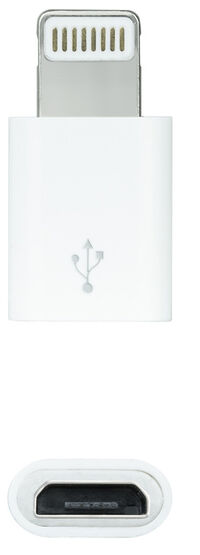Adaptador USB NanoCable Tipo Lightning/M-M-Micro B/F Blanco