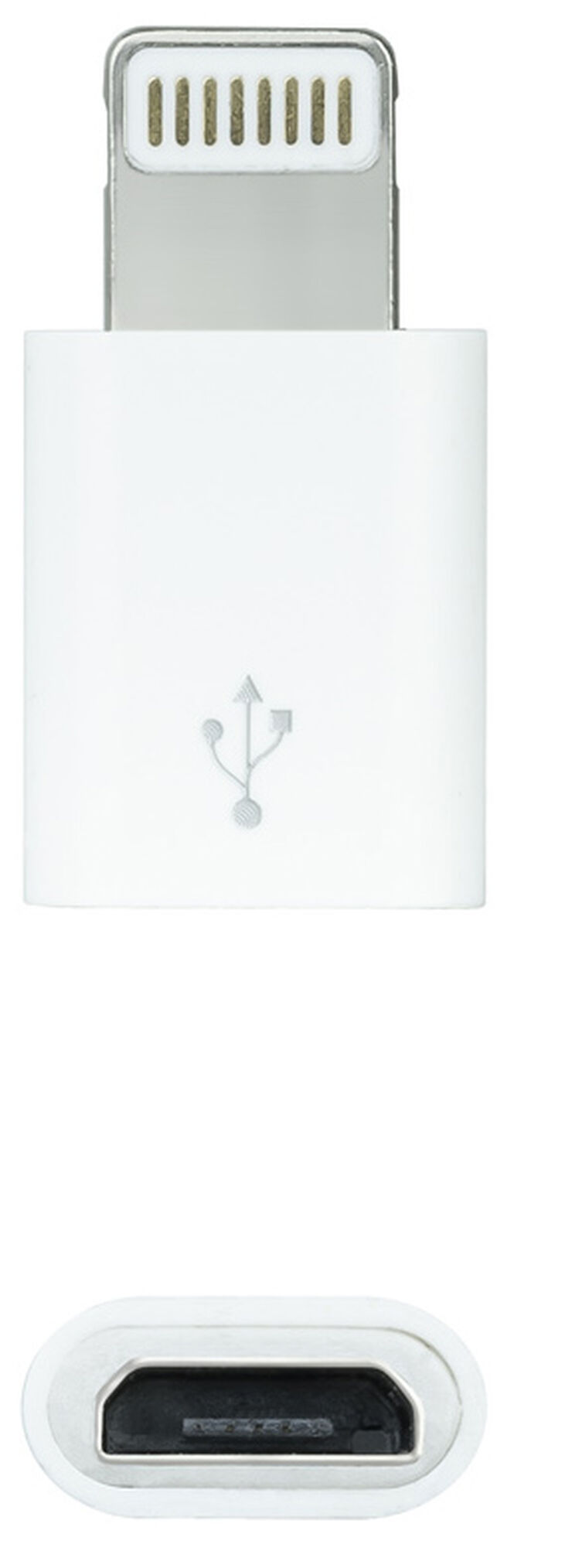 Adaptador USB NanoCable Tipo Lightning/M-M-Micro B/F Blanco image number 0