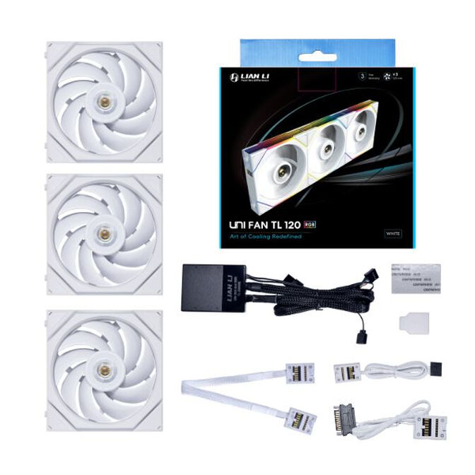 Ventilador Lian Li UNI FAN TL120 RGB PWM Blanco 120mm (Pack 3) image number 0