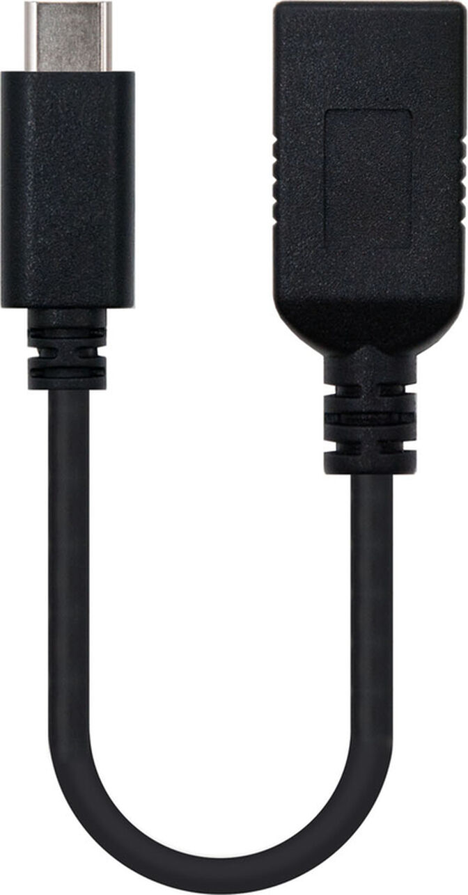 Cable USB 3.1 OTG Nanocable USB-C/M para USB-A/F 15CM Negro image number 0