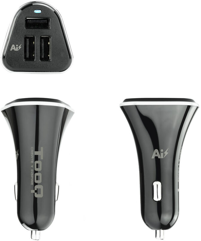 Cargador de Isqueiro Tooq 3x USB 5V/5.2A Negro image number 1
