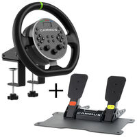 Conjunto Cammus C5 (Volante e Base 5Nm + Pedales CP5 + Soporte de Mesa )