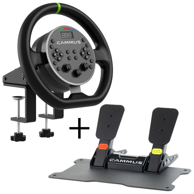 Conjunto Cammus C5 (Volante e Base 5Nm + Pedales CP5 + Soporte de Mesa ) image number 0