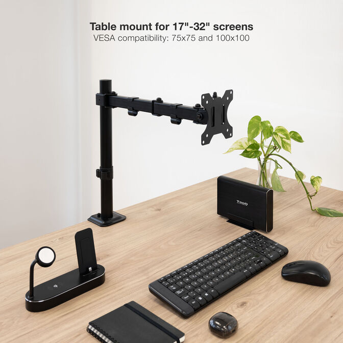 Soporte de Mesa Tooq 17" a 32" Max. 8kg/Monitor Negro image number 5
