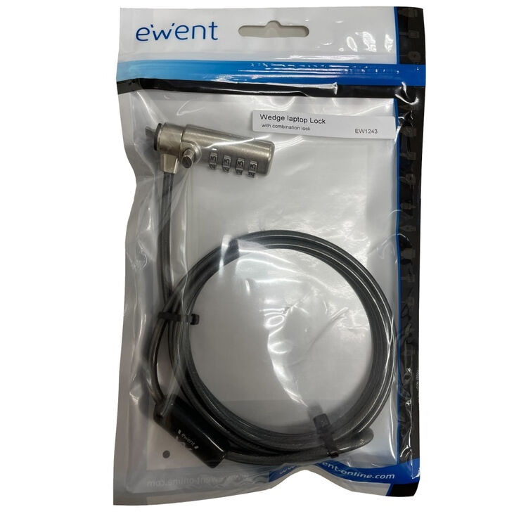 Cable de Seguridad Ewent c/Código 1.50 M Negro image number 1