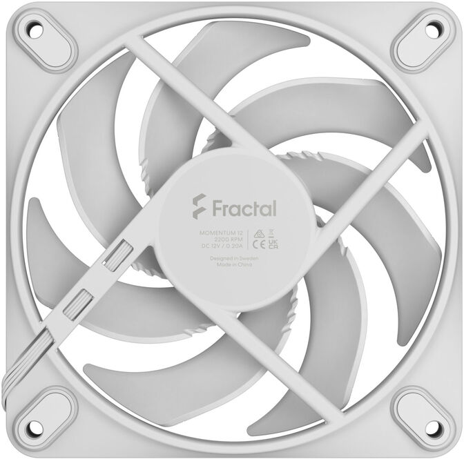 Ventilador Fractal Design Momentum 12 120mm 2200RPM 4 Pinos PWM Blanco image number 3