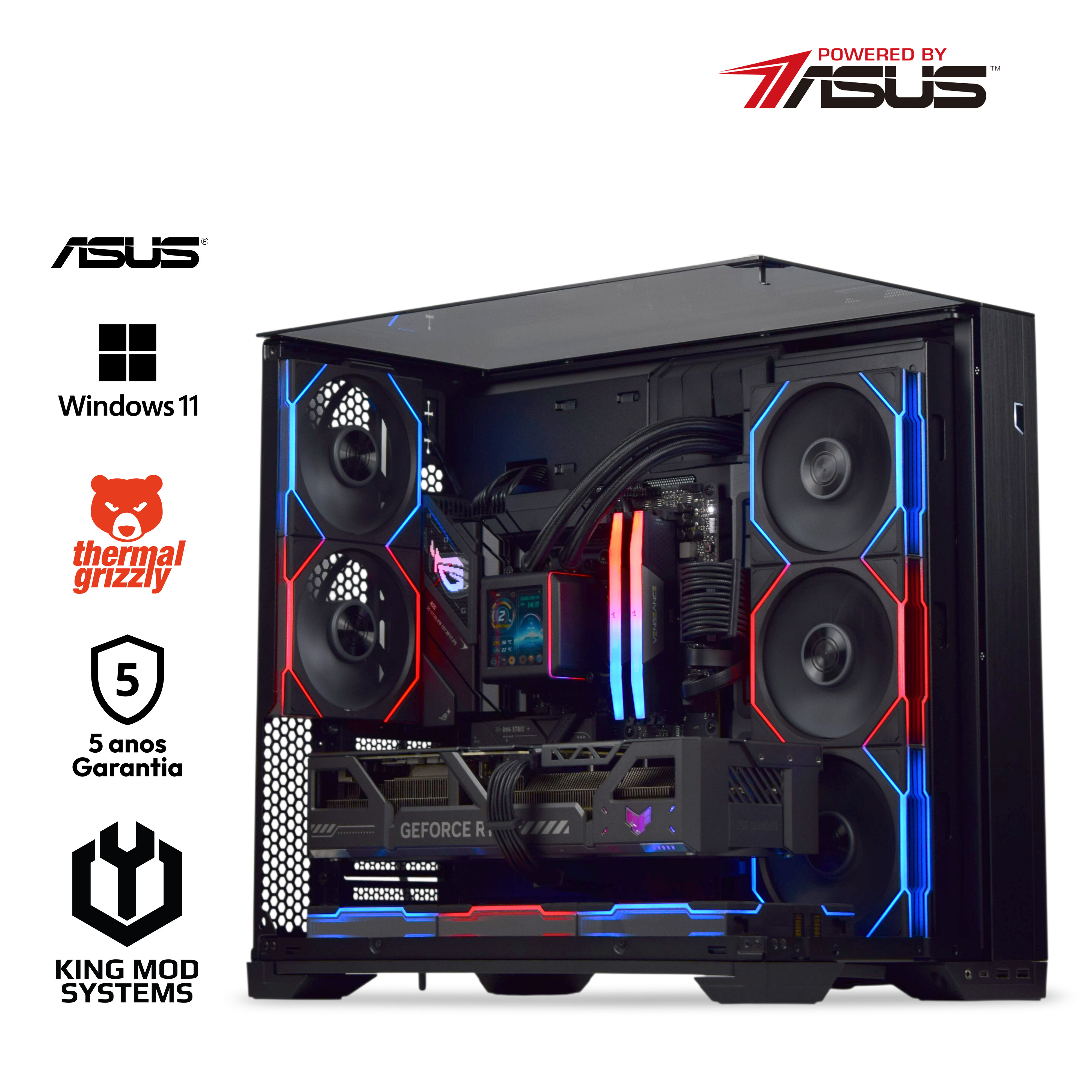 Ordenador King Mod Gamer-PC Lian Li Ryzen 7 9850X3D 64GB DDR5 2TB RTX 5090 WiFi W11