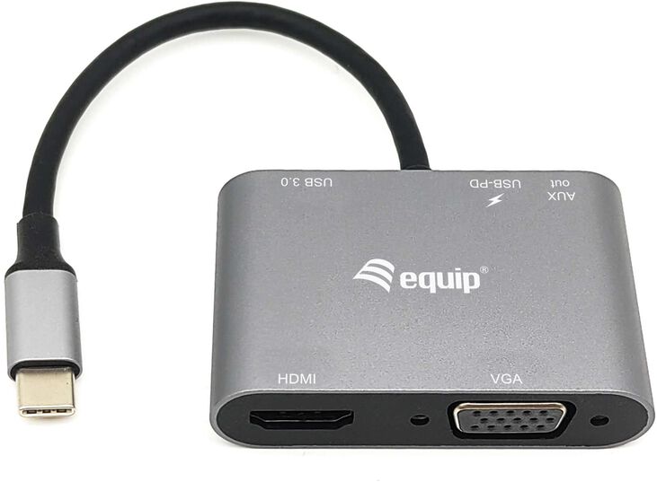 Adaptador Equip USB-C 5-in-1 Multiport PD 100W Gris image number 0