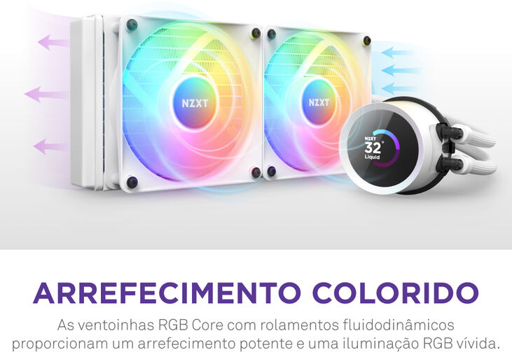 Kit de Refrigeración Líquida CPU NZXT Kraken 280 RGB Blanco image number 7