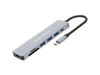 Conceptronic HUB USB 7 en 1 USB-C 3.2 > 3x USB-A 3.0 + HDMI + USB 3.2 PD (100W) + Lector de Tarjetas