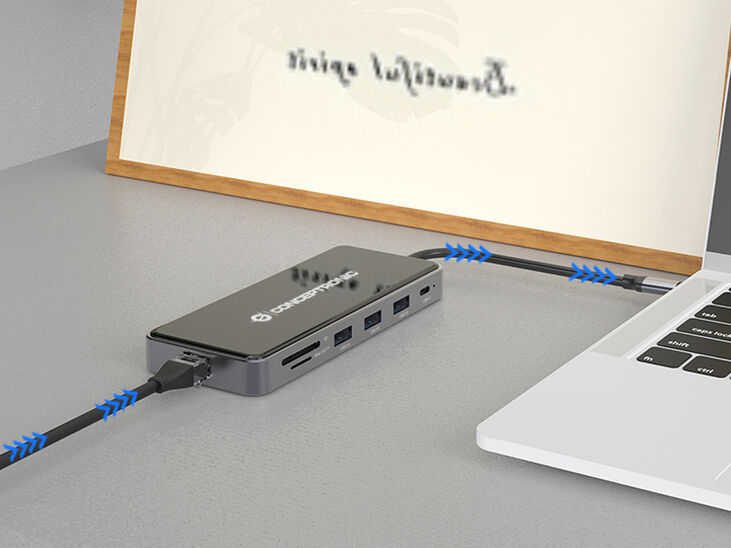 HUB USB 12 en 1 USB-C 3.2 > 3x USB-A 3.0 + 2x HDMI + VGA + USB 2.0 + Gigabit + USB-C (PD100W) + Lector de Tarjetas + Audio image number 3