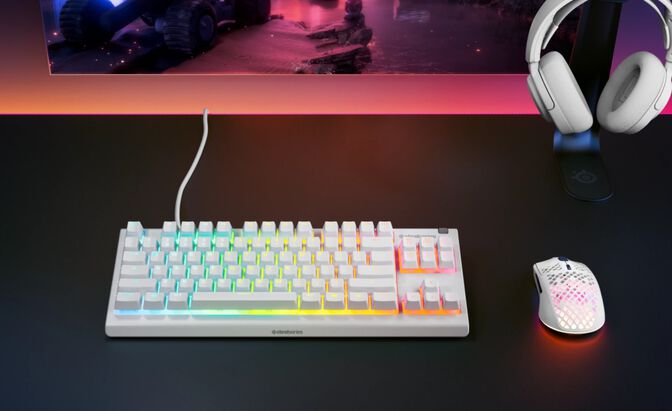 Teclado SteelSeries Apex 3 TKL (US) Blanco image number 2