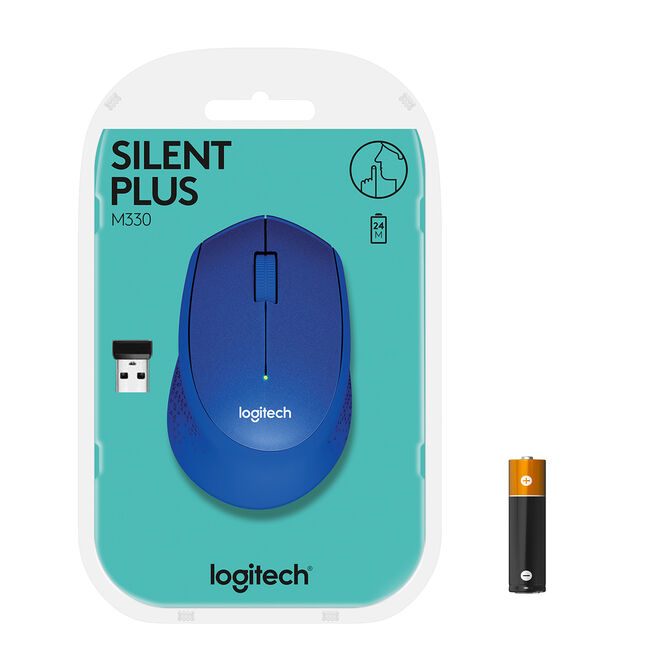 Rat&oacute;n Logitech M330 Silent Plus 1000DPI Wireless Azul image number 1
