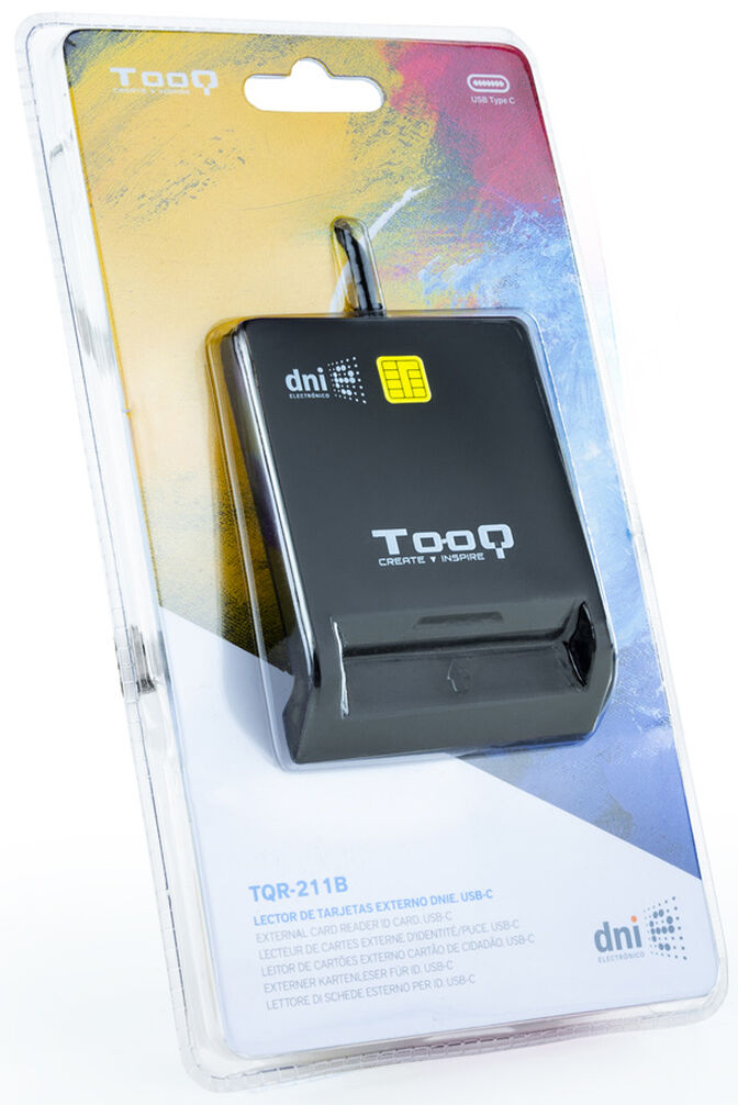 Lector de Tarjetas Tooq - Tarjeta Inteligentes / DNIe 4.0 / SIM USB-C Negro image number 3