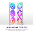 Ventilador NZXT F360 RGB Core Single-Frame Blancas - Triplo Ventilador 120mm ( 360mm ) image number null