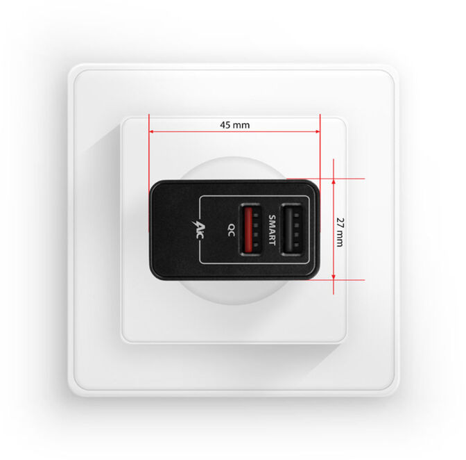 Cargador de pared AXAGON ACU-QS24 5V 1,2A + 1x QC3.0 24W Negro image number 4
