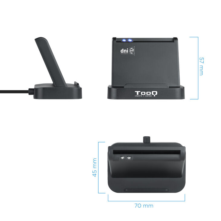 Lector de Tarjetas Tooq - DNI 4.0 y Tarjeta Inteligentes USB 2.0 Negro image number 1