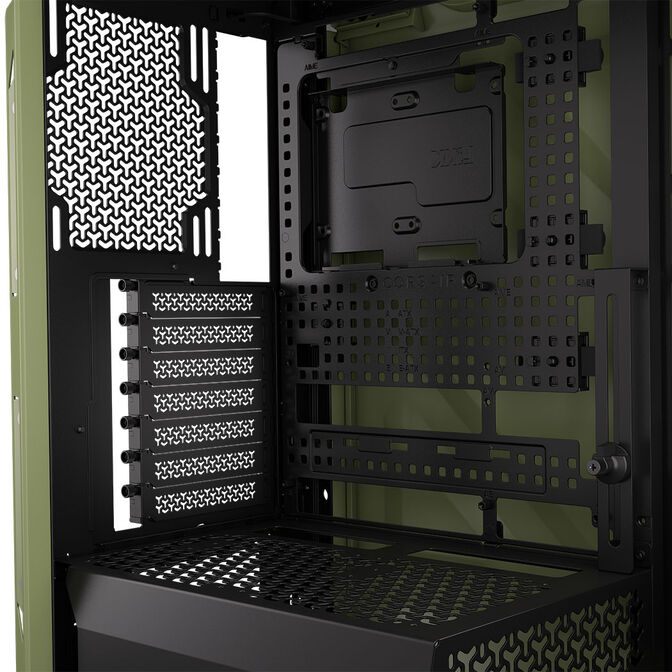 Torre E-ATX Corsair WARTHOG Perfomance Mil Green Cristal Templado image number 16