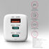 Cargador de pared AXAGON ACU-DPQ65, 3 puertas (USB + USB-C duplo), PD3.0/QC4+/PPS/Apple, 65 W, Blanco image number null
