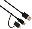 Cable de Carga/Sincroniza&ccedil;&atilde;o Ewent 2 em 1 Lightning + Micro USB 1 M Negro image number null