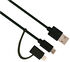 Cable de Carga/Sincronização Ewent 2 em 1 Lightning + Micro USB 1 M Negro image number null