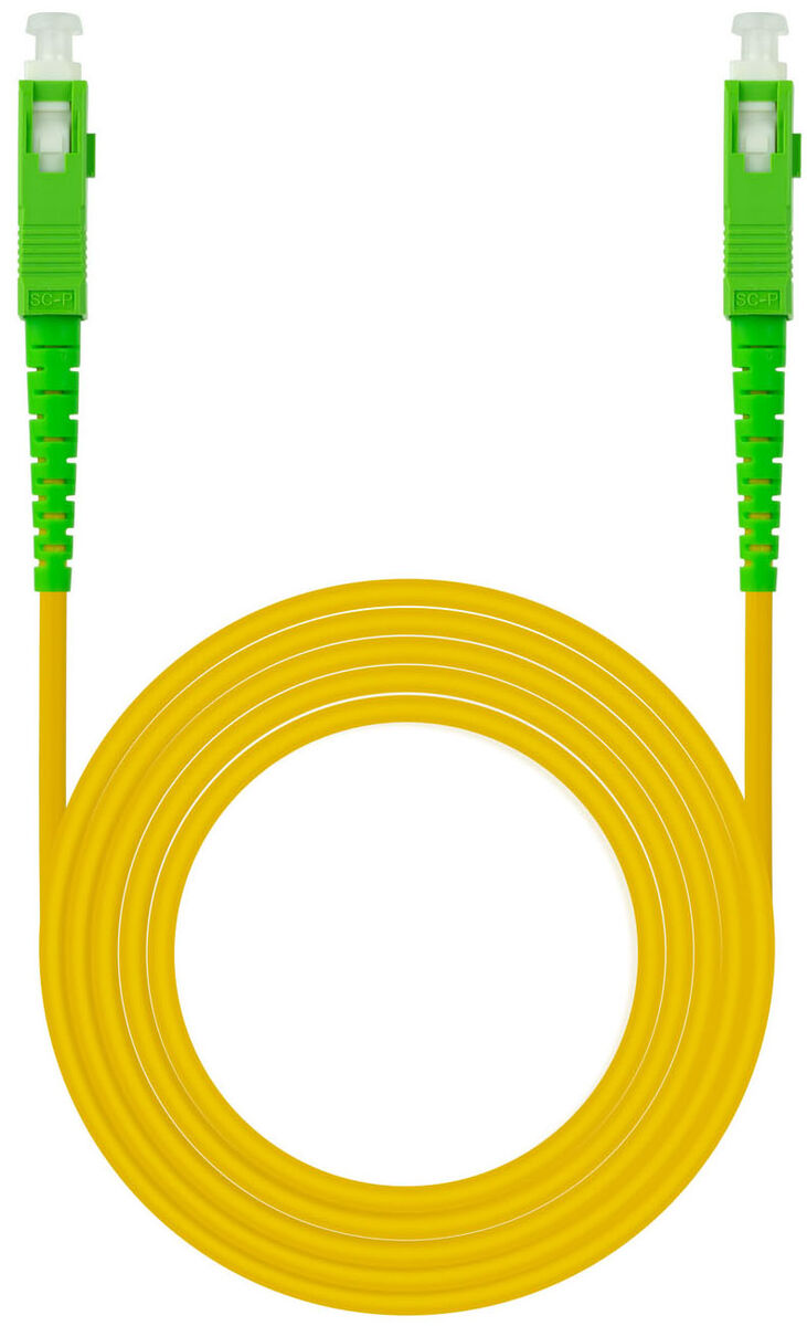 Cable de Fibra Óptica NanoCable SC/APC-SC/APC Monomodo Simplex LSZH 3 M Amarillo image number 0
