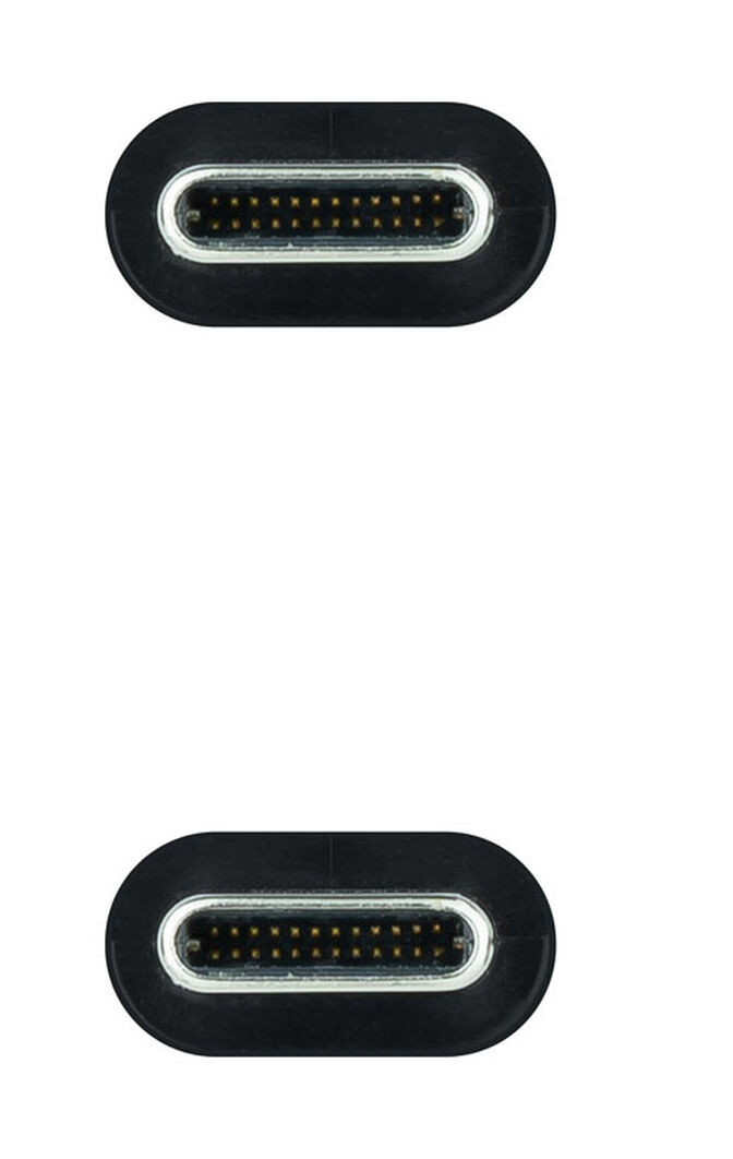 Cable USB 3.2 Gen2x2 Nanocable 20Gbps 5A/100W 4K@60Hz USB-C M/M 1 M Gris/Negro image number 2