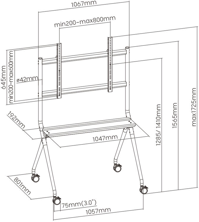 Soporte M&oacute;vil Ewent EW1542 TV Mounting Bracket XL 50" - 86" image number 8