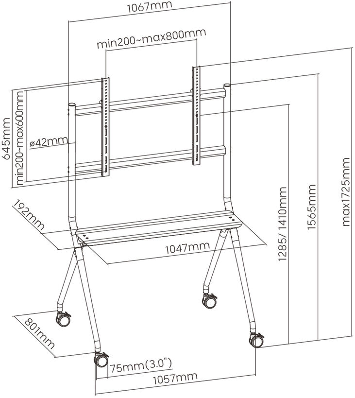 Soporte Móvil Ewent EW1542 TV Mounting Bracket XL 50" - 86" image number 8