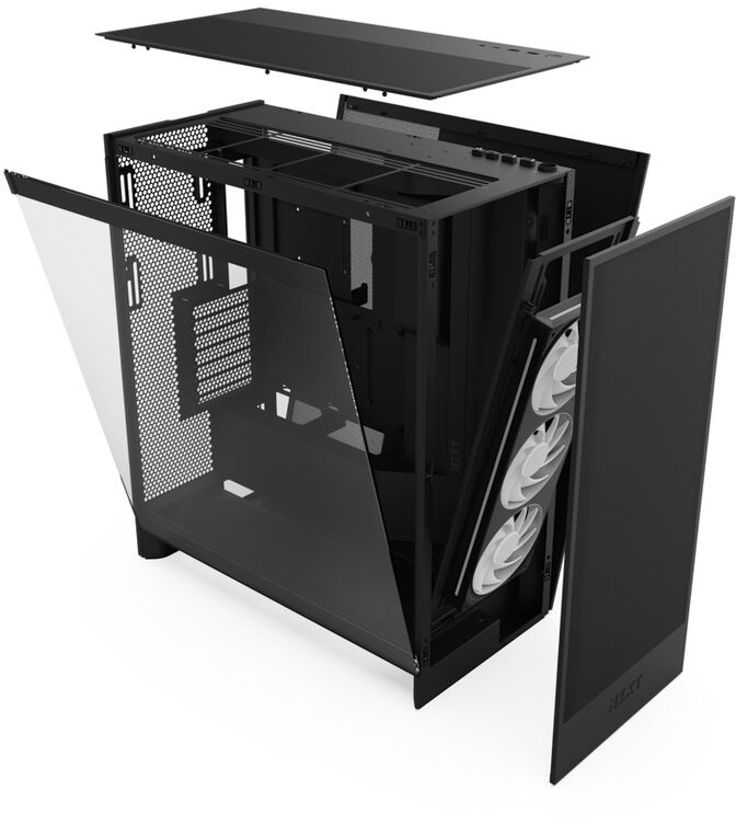 Torre ATX NZXT H7 Flow RGB Negro Vidro Temperado image number 4