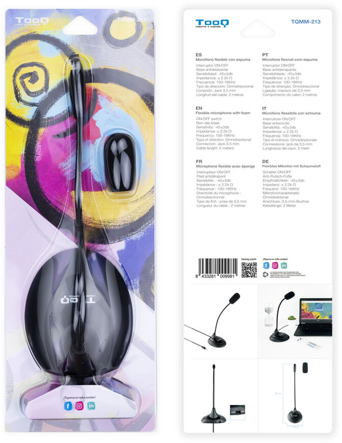 Micr&oacute;fono multim&eacute;dia flex&iacute;vel - Conex&atilde;o jack 3,5mm 2M Negro image number 4