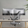 Soporte de Mesa Tooq Doble Tilt e GiRat&oacute;nrio c/mola 17" a 32" Max. 9Kg Gris/Negro image number null