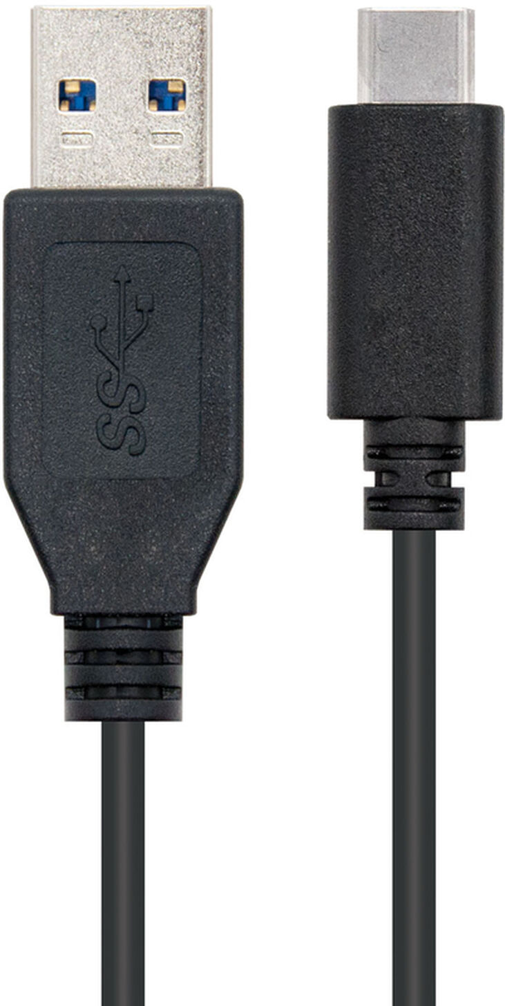 Cable USB 3.1 GEN2 10Gbps 3A Nanocable USB-C/M para USB-A/M 1 M Negro image number 1