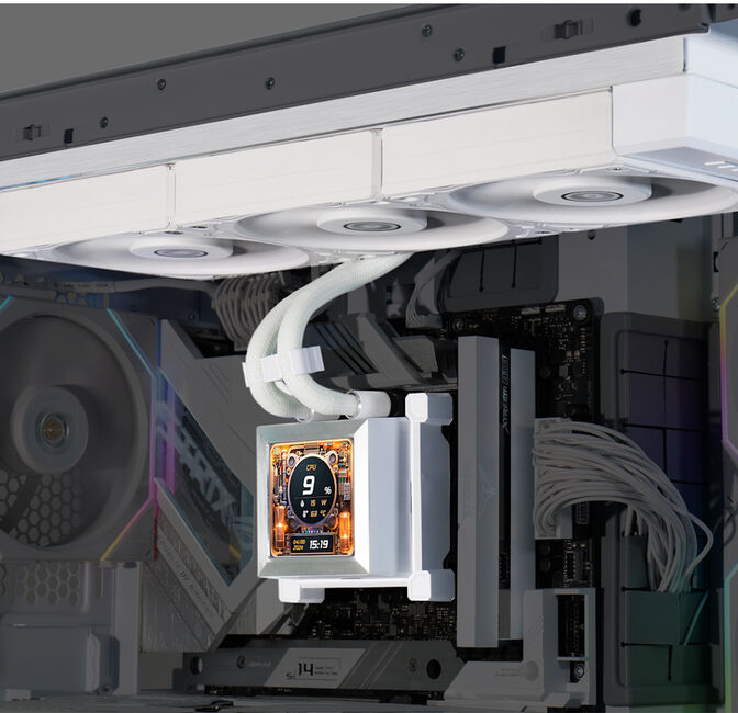 Kit Refrigeraci&oacute;n L&iacute;quida CPU AIO Lian Li HydroShift LCD 360S Blanco - 360mm image number 2