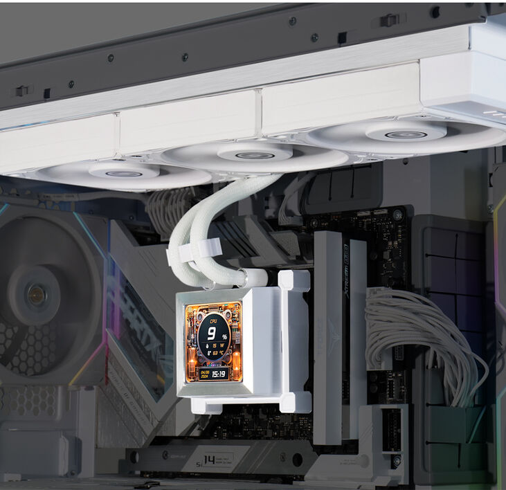 Kit Refrigeración Líquida CPU AIO Lian Li HydroShift LCD 360S Blanco - 360mm image number 2