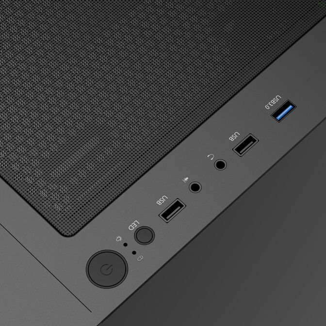 Caja Micro-ATX Aerocool B310A Flow ARGB Vidro Temperado Preto image number 6