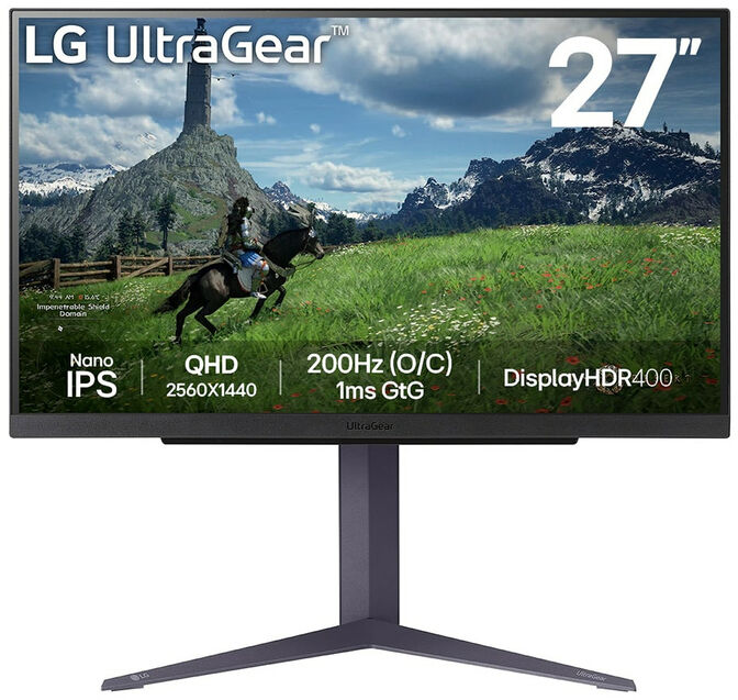 Monitor LG Ultragear 27" 27GS85Q-B Nano IPS QHD 180Hz 1ms G-SYNC Compatible image number 0