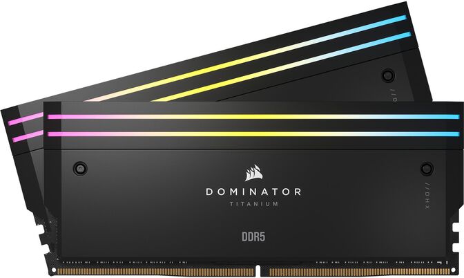 Corsair Kit 64GB (2 x 32GB) DDR5 6000MHz Dominator Titanium RGB Black CL30 image number 0
