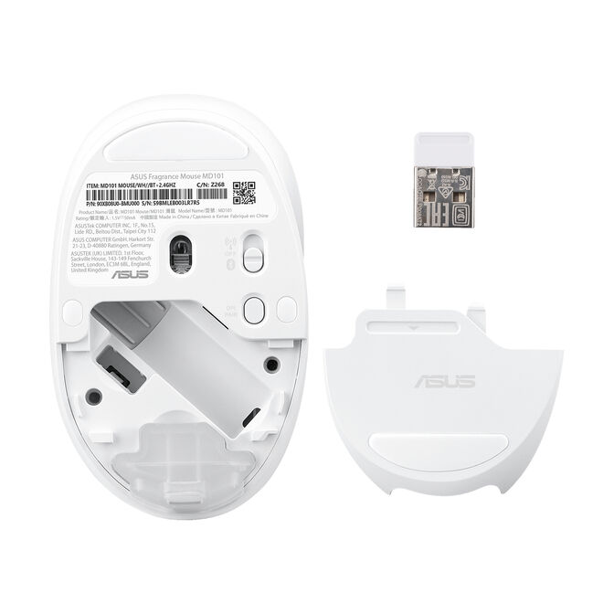 Rat&oacute;n Asus MD101 Fragrance Branco Wireless image number 3