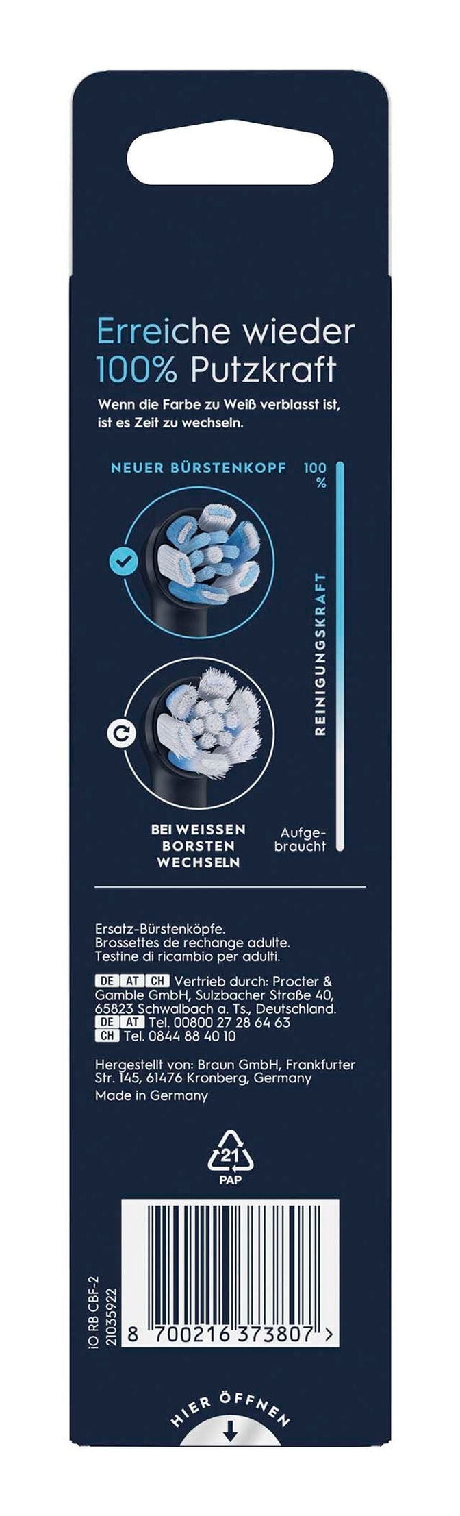Recambios para Cepillo de Dientes El&eacute;ctrico Oral-B iO Ultimative Reinigung Pack 2 Unidades Negro image number 2