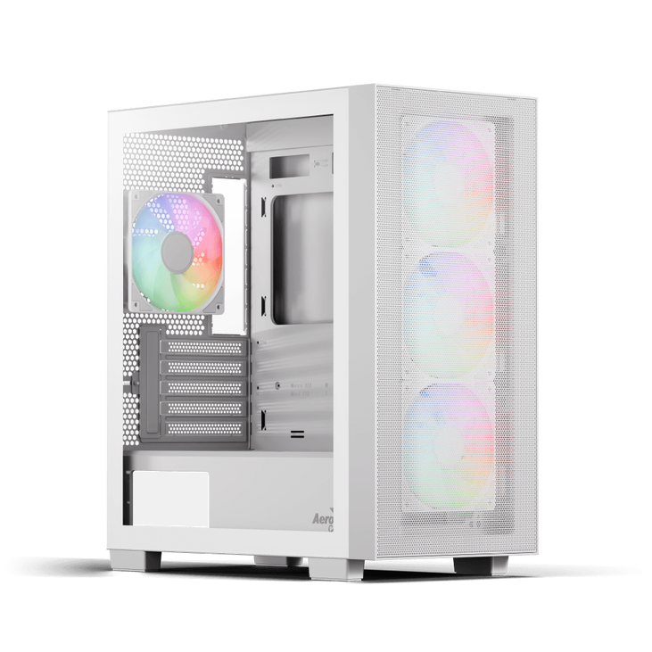 Caja Micro-ATX Aerocool B310A Flow ARGB Vidrio Temperado Blanco image number 0