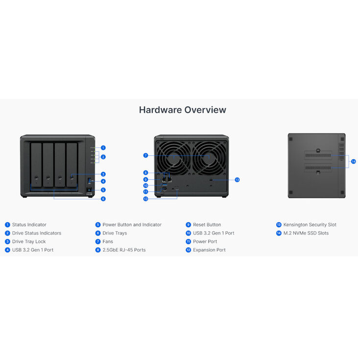 NAS Synology Disk Station DS925+ - 4 Baías - CPU 4-Core AMD Ryzen V1500B - 4GB RAM image number 6