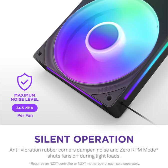 Ventilador NZXT F280 RGB Core Single-Frame Negras - Duplo Vent&iacute;lador 140mm (280mm) image number 9