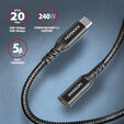 Extensi&oacute;n AXAGON BUCM32-CF10AB USB-C <-> USB-C 3.2 Gen 2, 1m, 20 Gbps, ALU, braid image number null