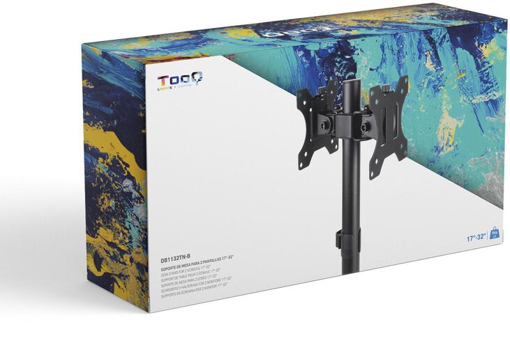 Soporte de Mesa Duplo Tooq Tilt e Altura Ajustável 17" a 32" Max. 8kg por Brazo Negro image number 2