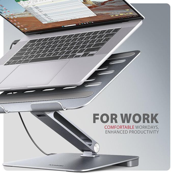 Soporte para port&aacute;teis 10" - 16" AXAGON HMC-STND c/ HUB 5Gbps, 3x USB-A, HDMI 4K/60Hz, GLAN, PD 100W, USB-C input image number 9