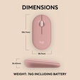 Rat&oacute;n Logitech Pebble 2 M350s Bluetooth Rosa image number null