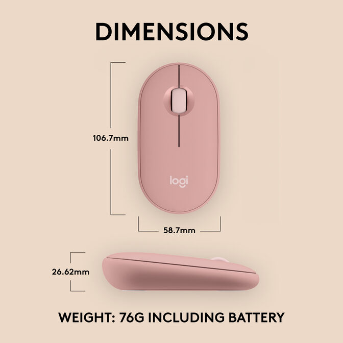 Rat&oacute;n Logitech Pebble 2 M350s Bluetooth Rosa image number 23