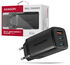 AXAGON ACU-DPQ65 Cargador de Pared, 3 puertas (USB + Dual USB-C), PD3.0/QC4+/PPS/Apple, 65 W, Negro image number null